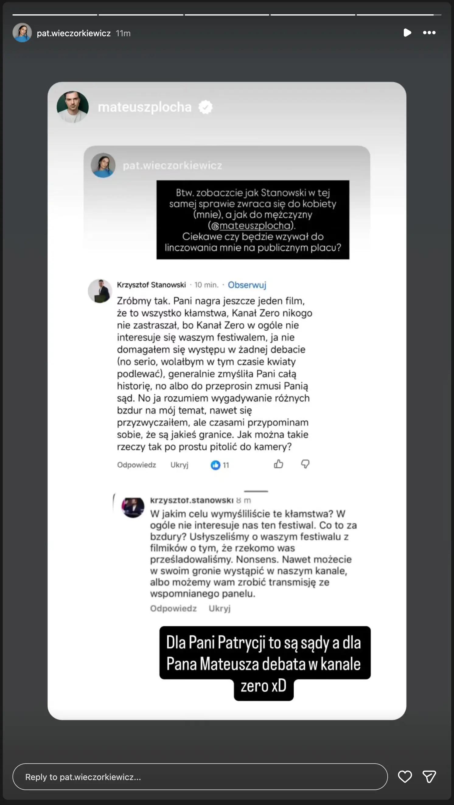 screeny z wypowiedzi Stanowskiego