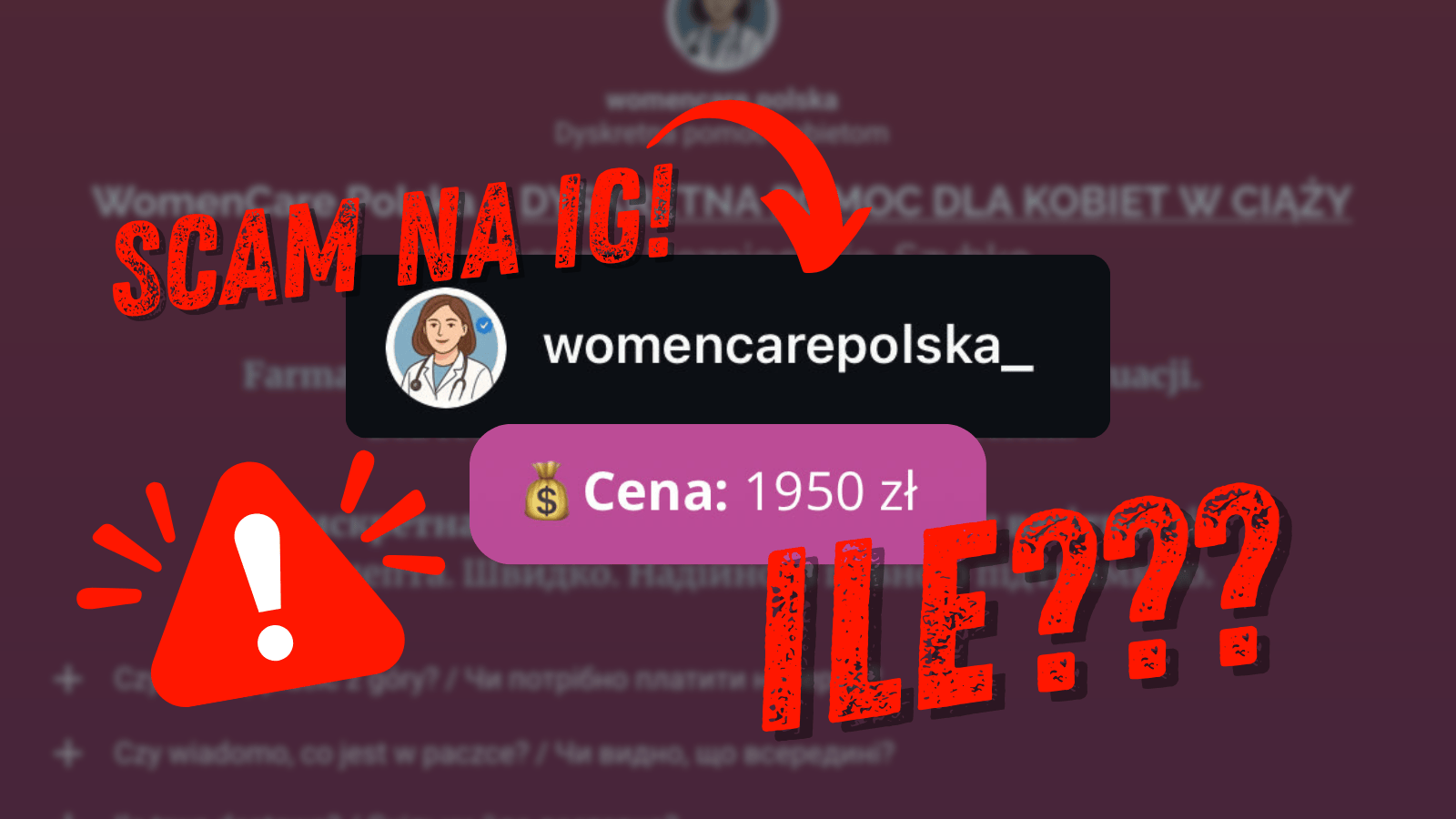 Strona na IG o nazwie womencarepolska to oszuści i naciągacze.